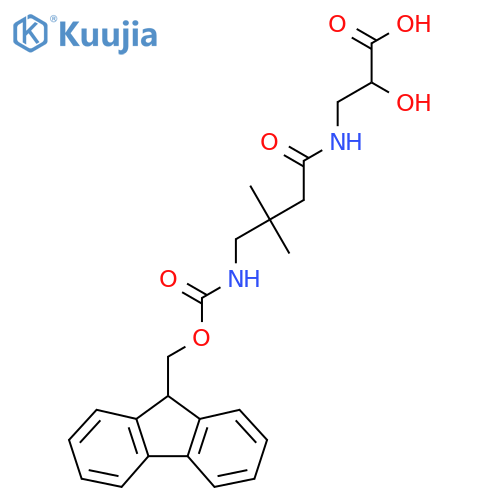 3-4-({(9H-fluoren-9-yl)methoxycarbonyl}amino)-3,3-dimethylbutanamido-2-hydroxypropanoic acid structure