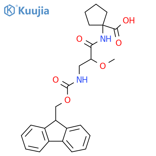 1-3-({(9H-fluoren-9-yl)methoxycarbonyl}amino)-2-methoxypropanamidocyclopentane-1-carboxylic acid structure