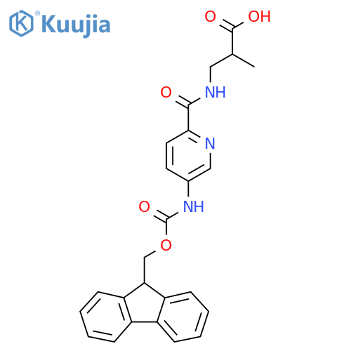 3-{5-({(9H-fluoren-9-yl)methoxycarbonyl}amino)pyridin-2-ylformamido}-2-methylpropanoic acid structure