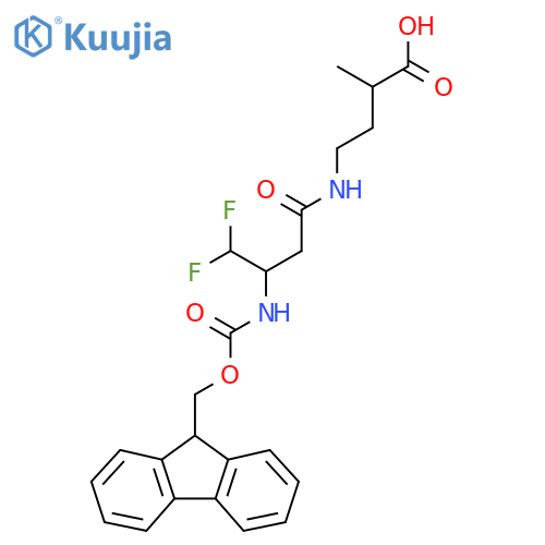 4-3-({(9H-fluoren-9-yl)methoxycarbonyl}amino)-4,4-difluorobutanamido-2-methylbutanoic acid structure