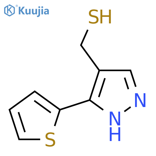 3-(thiophen-2-yl)-1H-pyrazol-4-ylmethanethiol structure