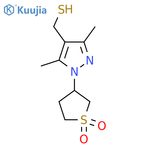3-3,5-dimethyl-4-(sulfanylmethyl)-1H-pyrazol-1-yl-1lambda6-thiolane-1,1-dione structure