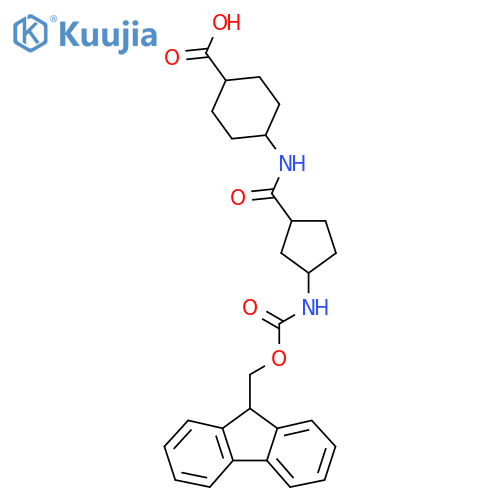 4-3-({(9H-fluoren-9-yl)methoxycarbonyl}amino)cyclopentaneamidocyclohexane-1-carboxylic acid structure
