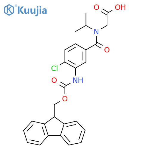 2-{1-4-chloro-3-({(9H-fluoren-9-yl)methoxycarbonyl}amino)phenyl-N-(propan-2-yl)formamido}acetic acid structure
