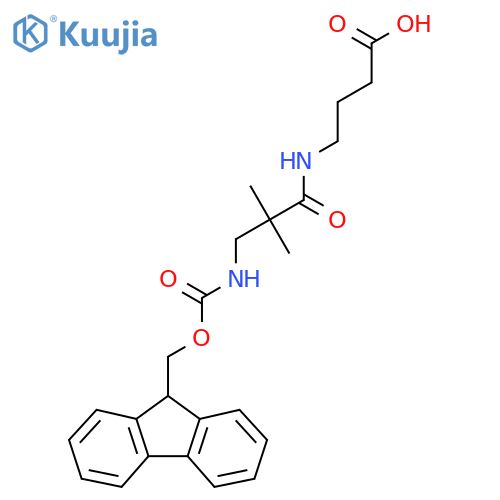 4-3-({(9H-fluoren-9-yl)methoxycarbonyl}amino)-2,2-dimethylpropanamidobutanoic acid structure