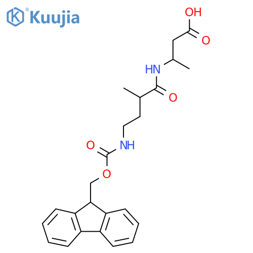 3-4-({(9H-fluoren-9-yl)methoxycarbonyl}amino)-2-methylbutanamidobutanoic acid structure