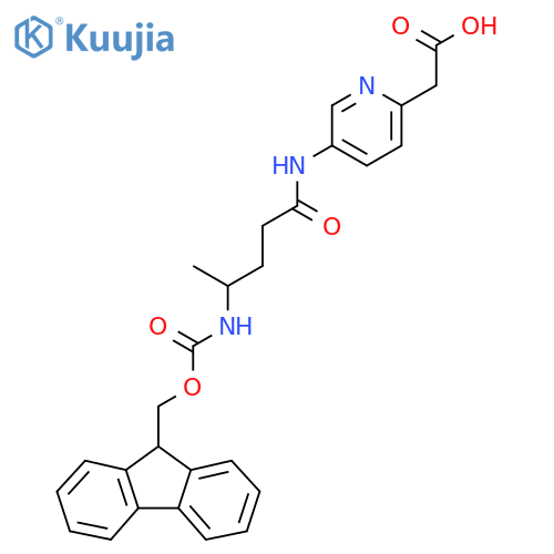 2-{5-4-({(9H-fluoren-9-yl)methoxycarbonyl}amino)pentanamidopyridin-2-yl}acetic acid structure