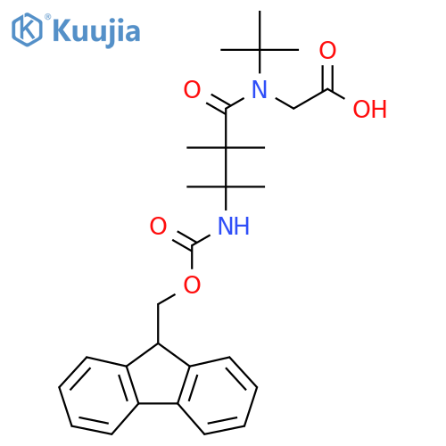 2-N-tert-butyl-3-({(9H-fluoren-9-yl)methoxycarbonyl}amino)-2,2,3-trimethylbutanamidoacetic acid structure