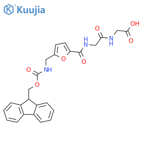 2-2-({5-({(9H-fluoren-9-yl)methoxycarbonyl}amino)methylfuran-2-yl}formamido)acetamidoacetic acid structure