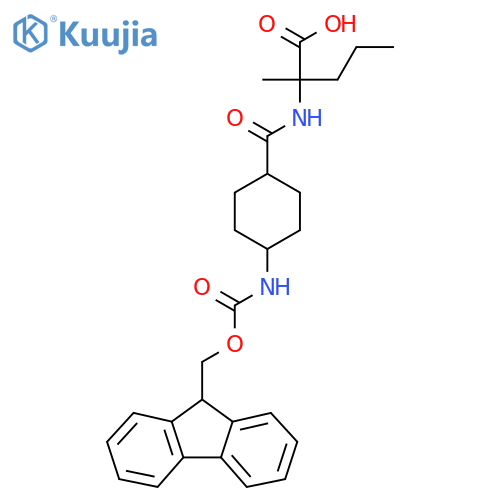 2-{4-({(9H-fluoren-9-yl)methoxycarbonyl}amino)cyclohexylformamido}-2-methylpentanoic acid structure
