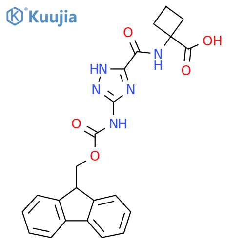 1-5-({(9H-fluoren-9-yl)methoxycarbonyl}amino)-1H-1,2,4-triazole-3-amidocyclobutane-1-carboxylic acid structure