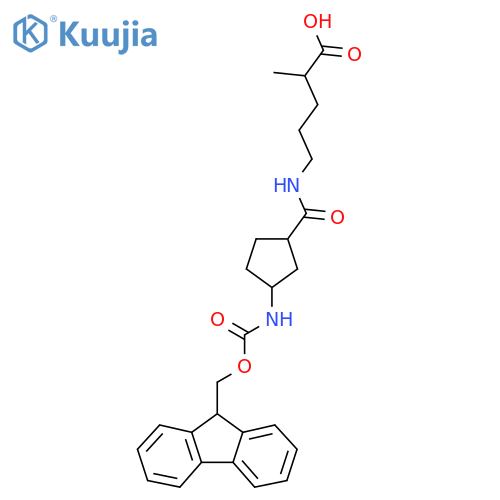 5-{3-({(9H-fluoren-9-yl)methoxycarbonyl}amino)cyclopentylformamido}-2-methylpentanoic acid structure