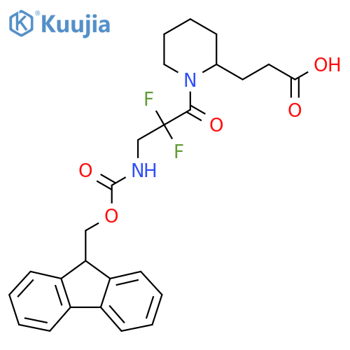 3-{1-3-({(9H-fluoren-9-yl)methoxycarbonyl}amino)-2,2-difluoropropanoylpiperidin-2-yl}propanoic acid structure