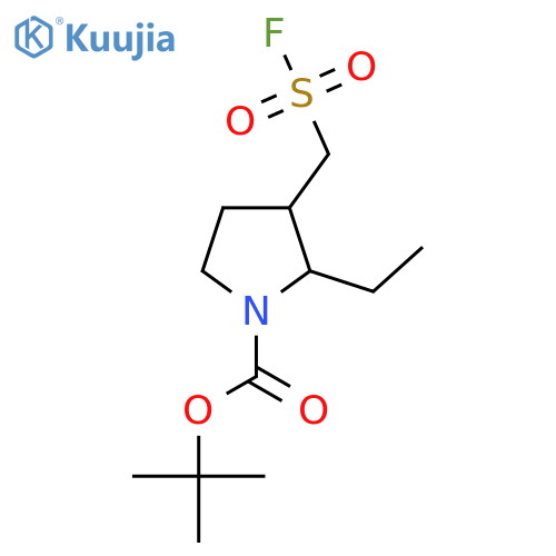 tert-butyl 2-ethyl-3-(fluorosulfonyl)methylpyrrolidine-1-carboxylate structure