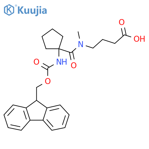 4-{1-1-({(9H-fluoren-9-yl)methoxycarbonyl}amino)cyclopentyl-N-methylformamido}butanoic acid structure