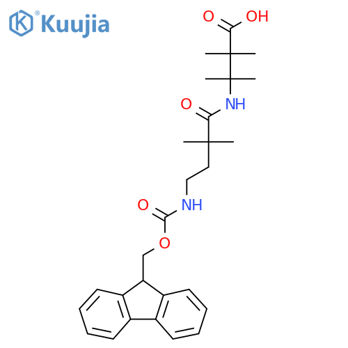 3-4-({(9H-fluoren-9-yl)methoxycarbonyl}amino)-2,2-dimethylbutanamido-2,2,3-trimethylbutanoic acid structure