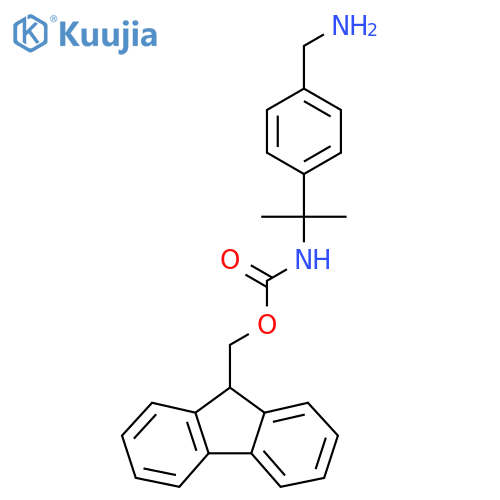 9H-fluoren-9-ylmethyl N-{2-4-(aminomethyl)phenylpropan-2-yl}carbamate structure