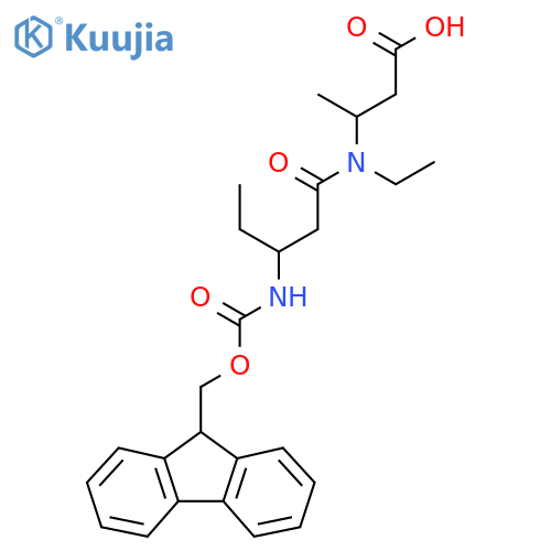 3-N-ethyl-3-({(9H-fluoren-9-yl)methoxycarbonyl}amino)pentanamidobutanoic acid structure