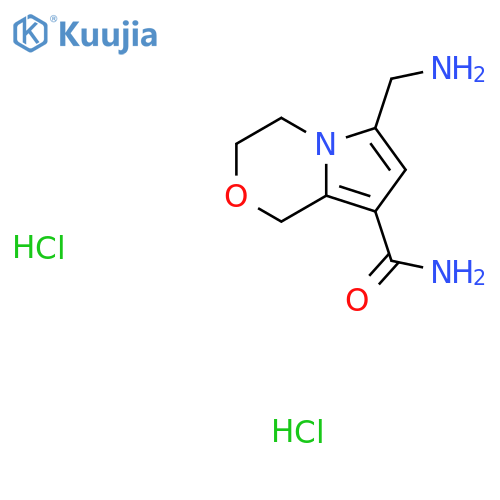 6-(aminomethyl)-1H,3H,4H-pyrrolo2,1-c1,4oxazine-8-carboxamide dihydrochloride structure