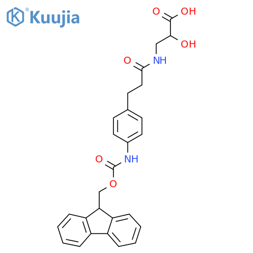 3-{3-4-({(9H-fluoren-9-yl)methoxycarbonyl}amino)phenylpropanamido}-2-hydroxypropanoic acid structure