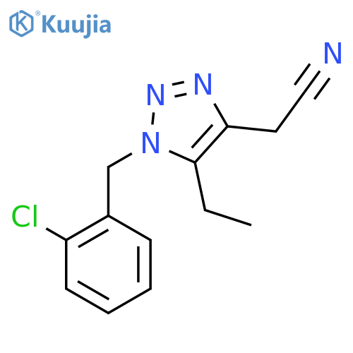 2-{1-(2-chlorophenyl)methyl-5-ethyl-1H-1,2,3-triazol-4-yl}acetonitrile structure