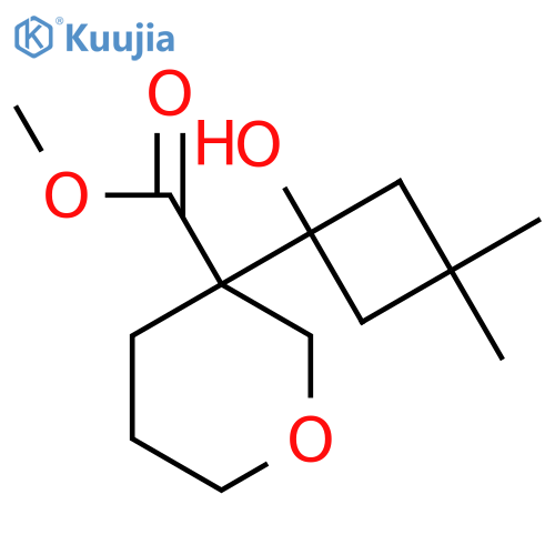 methyl 3-(1-hydroxy-3,3-dimethylcyclobutyl)oxane-3-carboxylate structure
