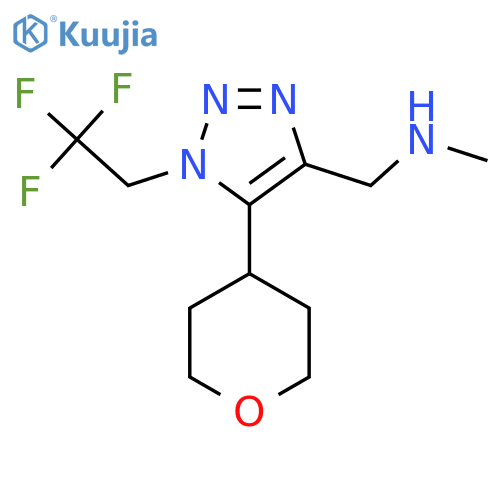 methyl({5-(oxan-4-yl)-1-(2,2,2-trifluoroethyl)-1H-1,2,3-triazol-4-ylmethyl})amine structure