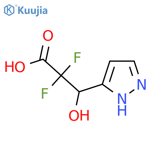 2,2-difluoro-3-hydroxy-3-(1H-pyrazol-3-yl)propanoic acid structure