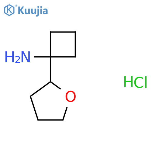 1-(Oxolan-2-yl)cyclobutan-1-amine hydrochloride structure