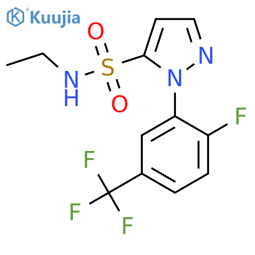 N-ethyl-1-[2-fluoro-5-(trifluoromethyl)phenyl]-1H-pyrazole-5-sulfonamide structure