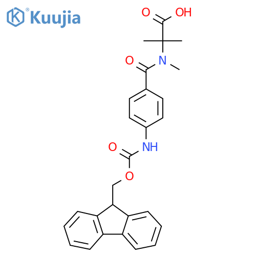 2-{1-4-({(9H-fluoren-9-yl)methoxycarbonyl}amino)phenyl-N-methylformamido}-2-methylpropanoic acid structure