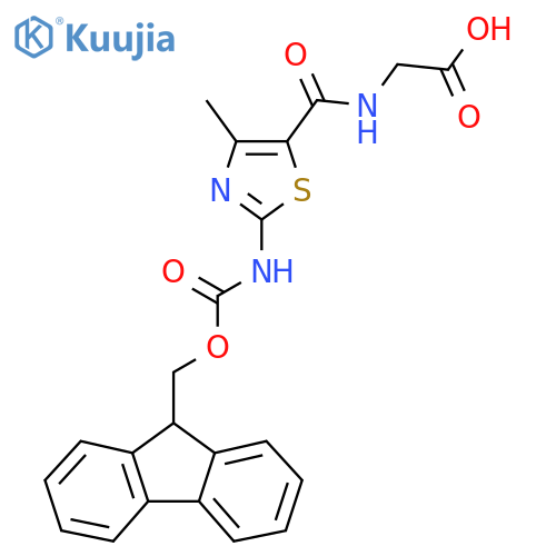 2-{2-({(9H-fluoren-9-yl)methoxycarbonyl}amino)-4-methyl-1,3-thiazol-5-ylformamido}acetic acid structure