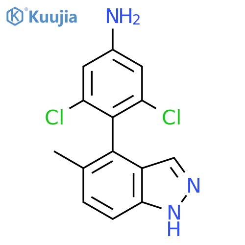 3,5-dichloro-4-(5-methyl-1H-indazol-4-yl)aniline structure