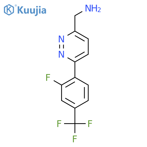 {6-2-fluoro-4-(trifluoromethyl)phenylpyridazin-3-yl}methanamine structure