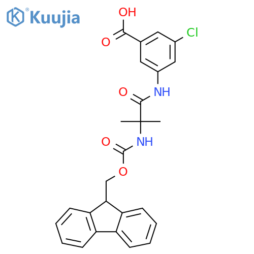 3-chloro-5-2-({(9H-fluoren-9-yl)methoxycarbonyl}amino)-2-methylpropanamidobenzoic acid structure