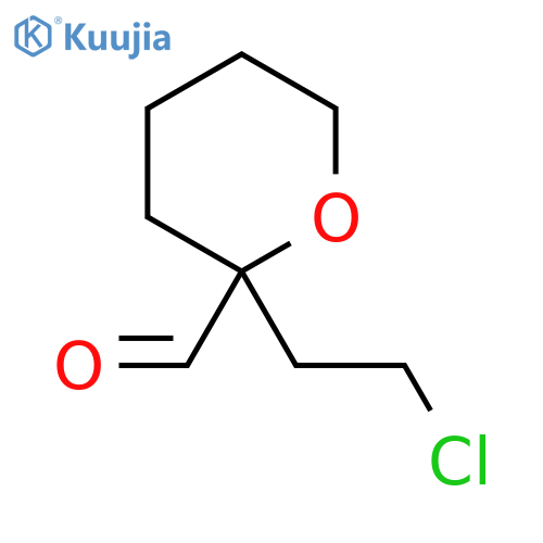2-(2-chloroethyl)oxane-2-carbaldehyde structure