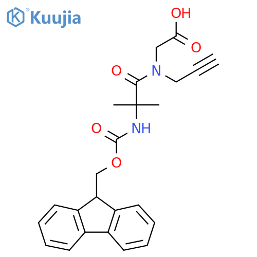 2-2-({(9H-fluoren-9-yl)methoxycarbonyl}amino)-2-methyl-N-(prop-2-yn-1-yl)propanamidoacetic acid structure
