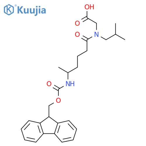 2-5-({(9H-fluoren-9-yl)methoxycarbonyl}amino)-N-(2-methylpropyl)hexanamidoacetic acid structure