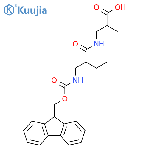3-{2-({(9H-fluoren-9-yl)methoxycarbonyl}amino)methylbutanamido}-2-methylpropanoic acid structure