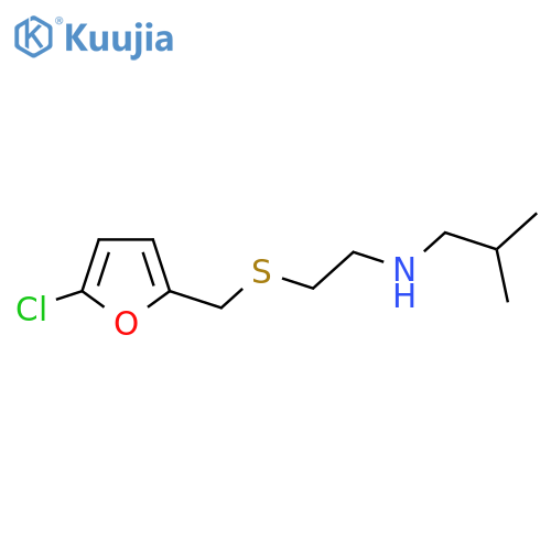 (2-{(5-chlorofuran-2-yl)methylsulfanyl}ethyl)(2-methylpropyl)amine structure