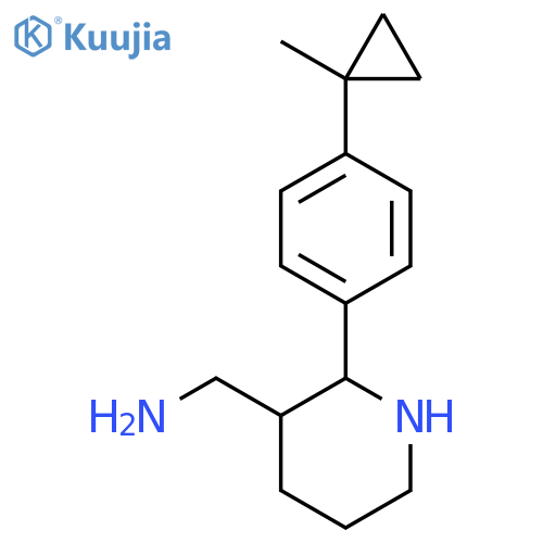 {2-4-(1-methylcyclopropyl)phenylpiperidin-3-yl}methanamine structure