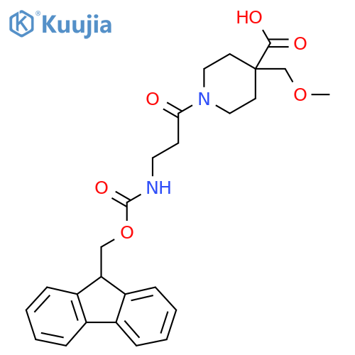 1-3-({(9H-fluoren-9-yl)methoxycarbonyl}amino)propanoyl-4-(methoxymethyl)piperidine-4-carboxylic acid structure