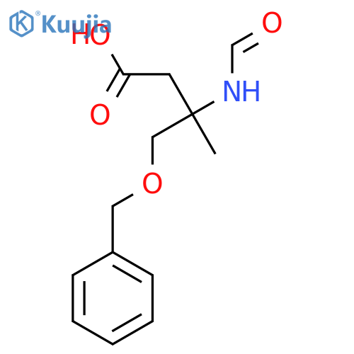4-(benzyloxy)-3-formamido-3-methylbutanoic acid structure