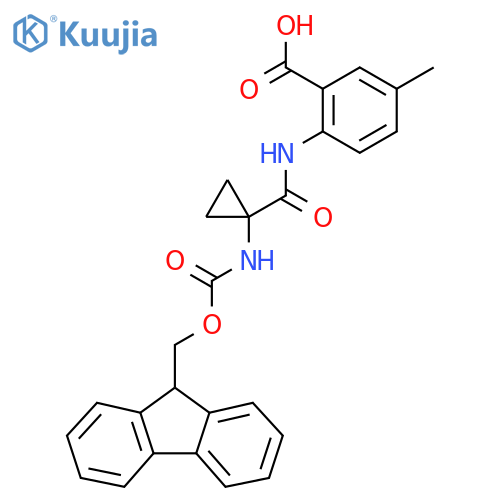2-1-({(9H-fluoren-9-yl)methoxycarbonyl}amino)cyclopropaneamido-5-methylbenzoic acid structure