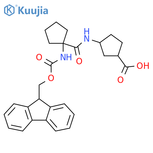3-1-({(9H-fluoren-9-yl)methoxycarbonyl}amino)cyclopentaneamidocyclopentane-1-carboxylic acid structure