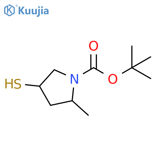tert-butyl 2-methyl-4-sulfanylpyrrolidine-1-carboxylate, Mixture of diastereomers structure