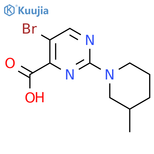 5-bromo-2-(3-methylpiperidin-1-yl)pyrimidine-4-carboxylic acid structure