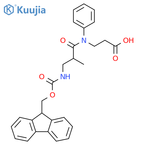 3-3-({(9H-fluoren-9-yl)methoxycarbonyl}amino)-2-methyl-N-phenylpropanamidopropanoic acid structure