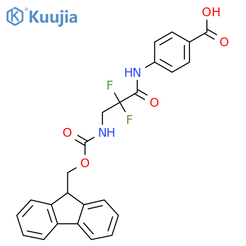 4-3-({(9H-fluoren-9-yl)methoxycarbonyl}amino)-2,2-difluoropropanamidobenzoic acid structure