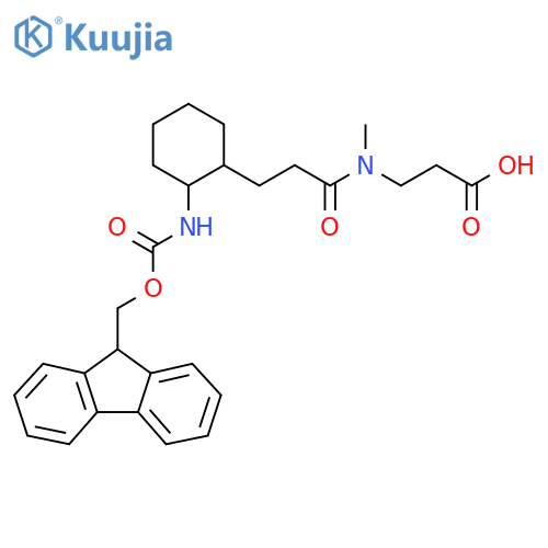 3-{3-2-({(9H-fluoren-9-yl)methoxycarbonyl}amino)cyclohexyl-N-methylpropanamido}propanoic acid structure
